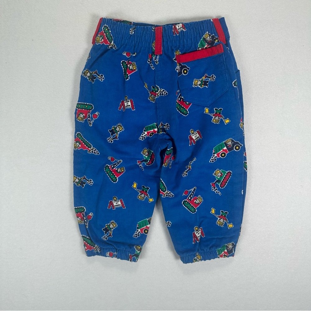 Vintage OshKosh B'gosh Blue Construction Print Corduroy Pants USA 24 Months - Picture 2 of 9